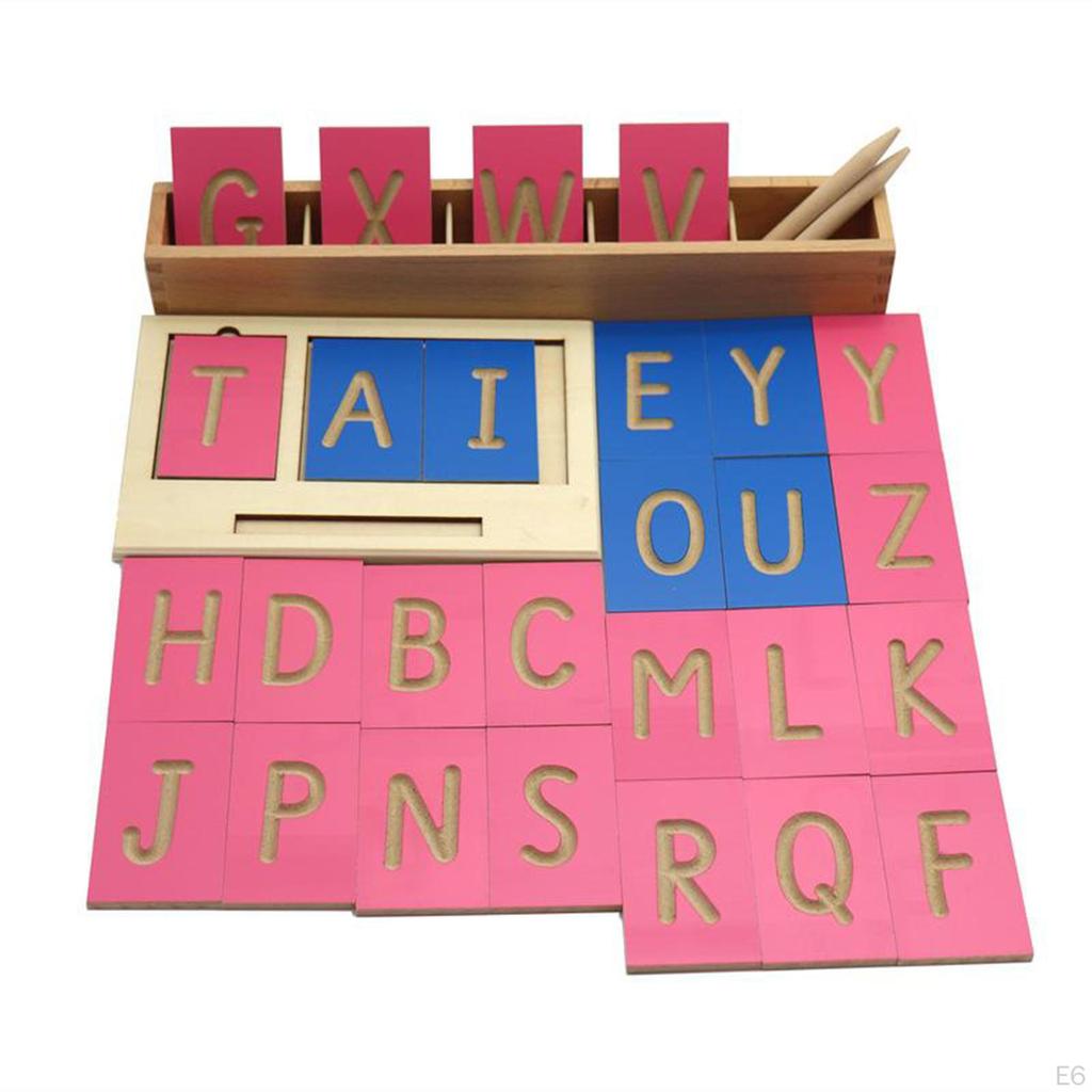 0-10 Number & ABC Letter Tracing Board Wooden and Counting Aid Montessori Toys for