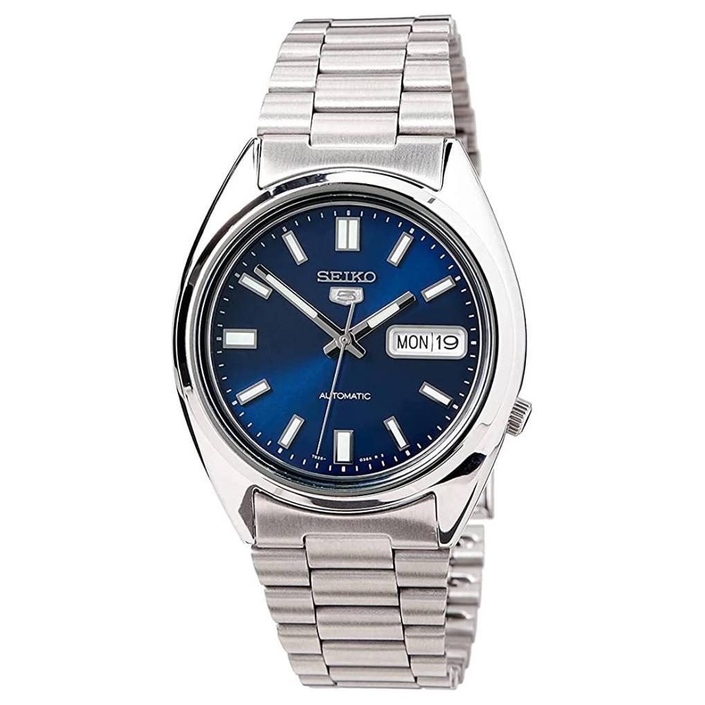 

SEIKO 5 30m Water Resistant Automatic/Manual Mechanical Movement Stainless Steel Strap Watch SNXS77K1 Blue Dial