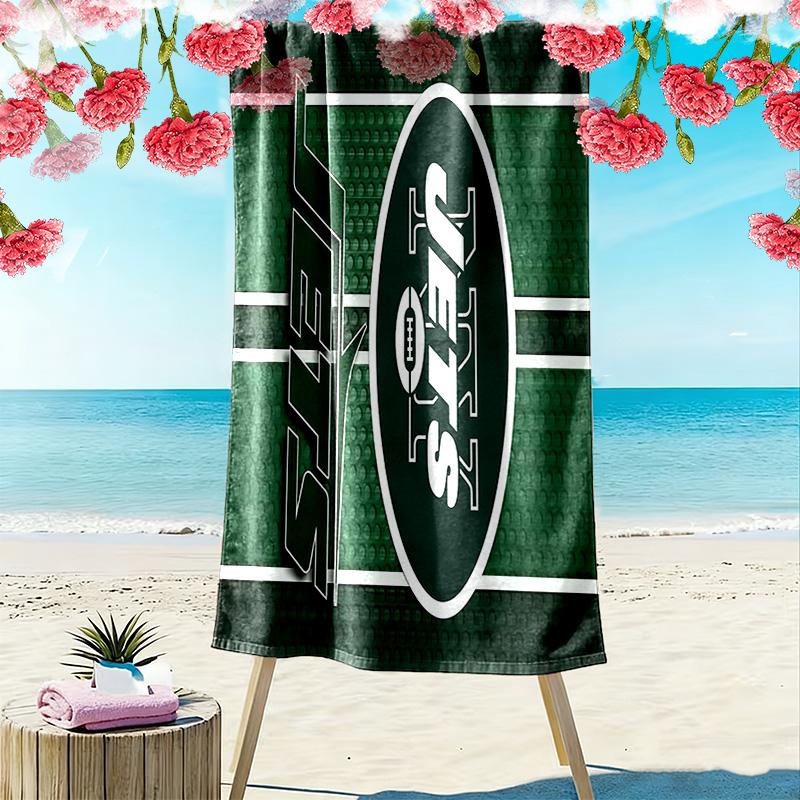 New York Jets Print Beach Towel, Large Soft Quick Dry Towel for Beach Camping Swimming
