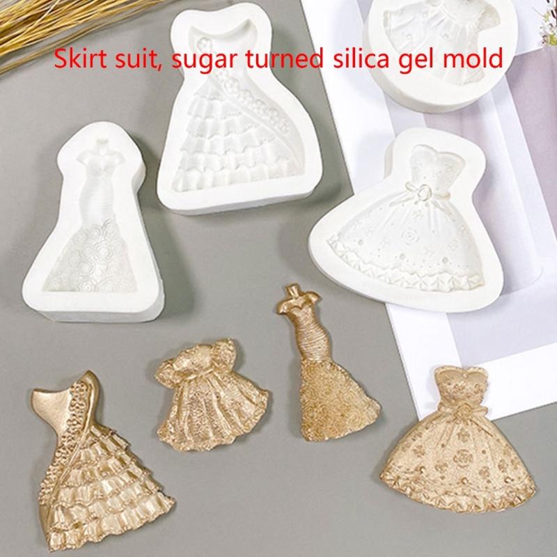 Moule Silicone Forme Mini Robe Gâteau Moule Légumes Bonbons Fudge Moule Chocolat Bloc de Glace Décorations Gâteau Dessert Français