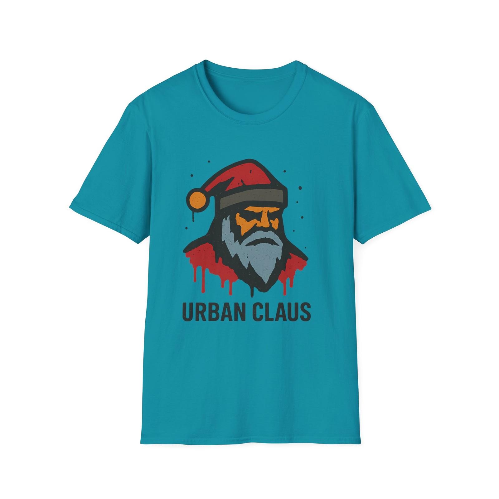 Unisex Softstyle T-Shirt Mens Womens Tees Top Santa Graffiti Funny Holiday Urban Claus Christmas 3XL