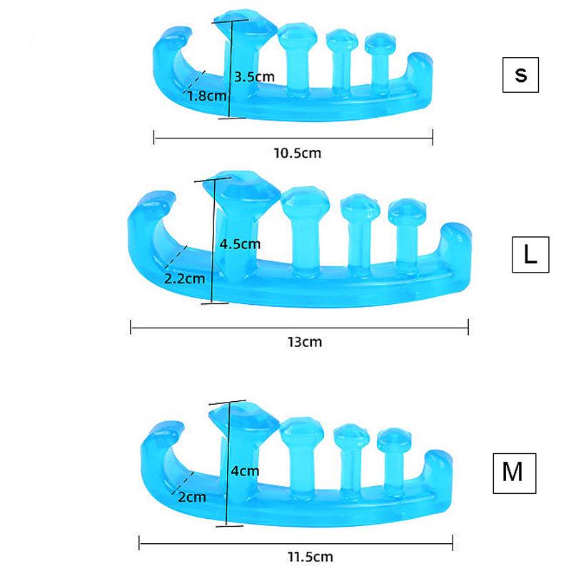 Blue Silicone Yoga Toe Separator - Five-Finger Diamond Clip
