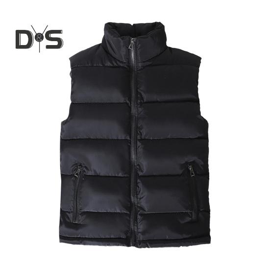 Men Waistcoat Stand Collar Sleeveless Vest Coat with Pockets Zipper Closure Warm Comfortable Down Waistcoat