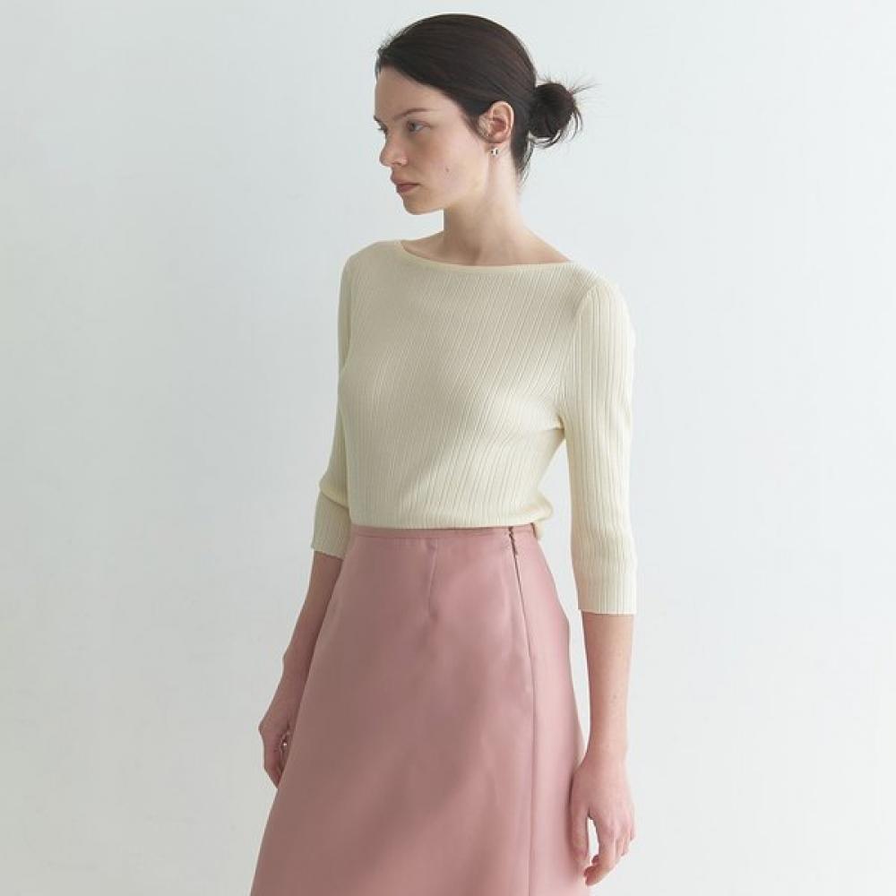 

On On Back Point Rib Knit Nek6mp308 IVORY/S_01