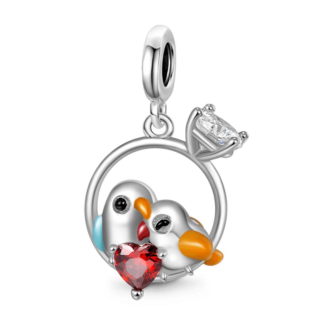 S Copper Charm Fit Original Bracelet Accessories Women Jewelry Early Spring Forest Series Birds Garland