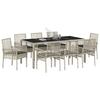 Garden Dining Set 9 pcs Light Grey Poly Rattan