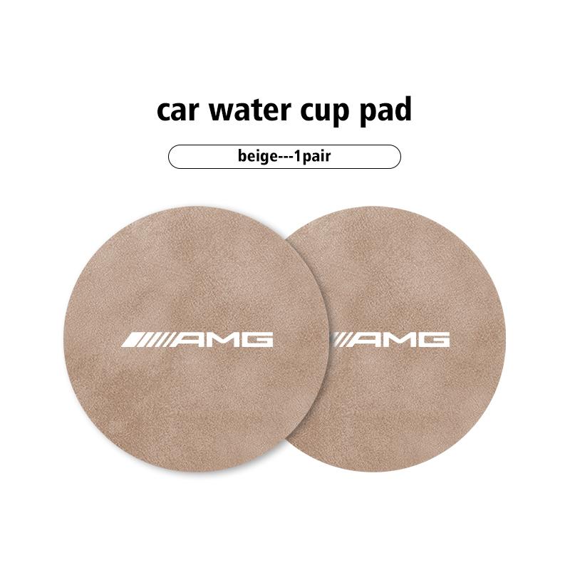 2pcs Car Coaster Water Cup Bottle Holder Mat Anti-Slip Pad For Mercedes Benz AMG C180 C300 W124 W176 W177 C200 C260 GLC CLE CLA IQ9