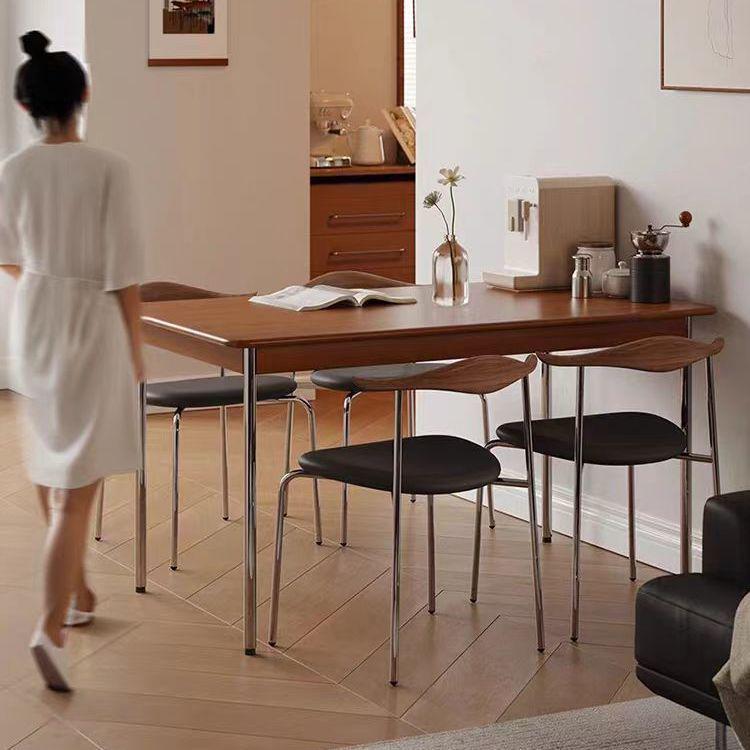 Minimalist Mid-Century Bullhorn Solid Wood Dining Chair with Backrest