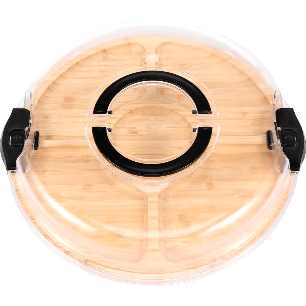 Cheese Cutting Boards Chopping Fruits Platter Serving Tray Round Charcuterie Board with Lid Large Capacity for Party Picnic