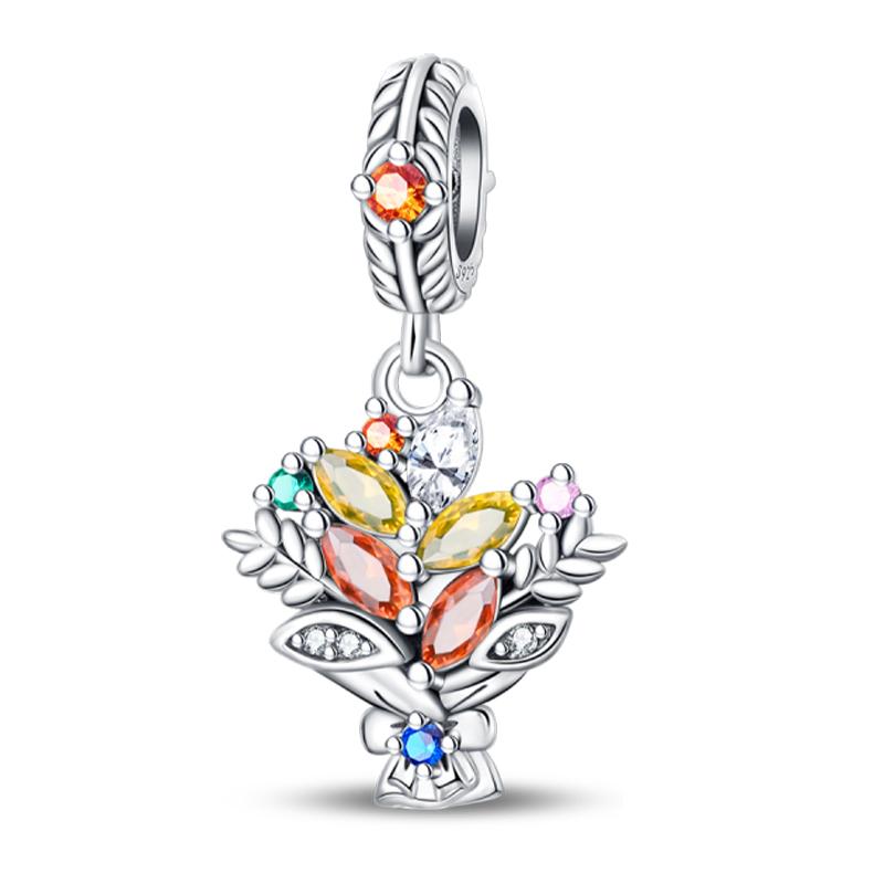 Copper Golden Autumn Series Charms Beads Scarecrow Pumpkin Maple Leaf Charms For Women Fine Diy Jewelry