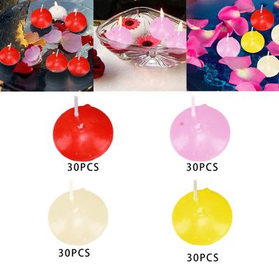 30x Unscented Floating Candles Romantic Party Supplies Decorative for Celebration Christmas Party Dinner Festival Centerpieces