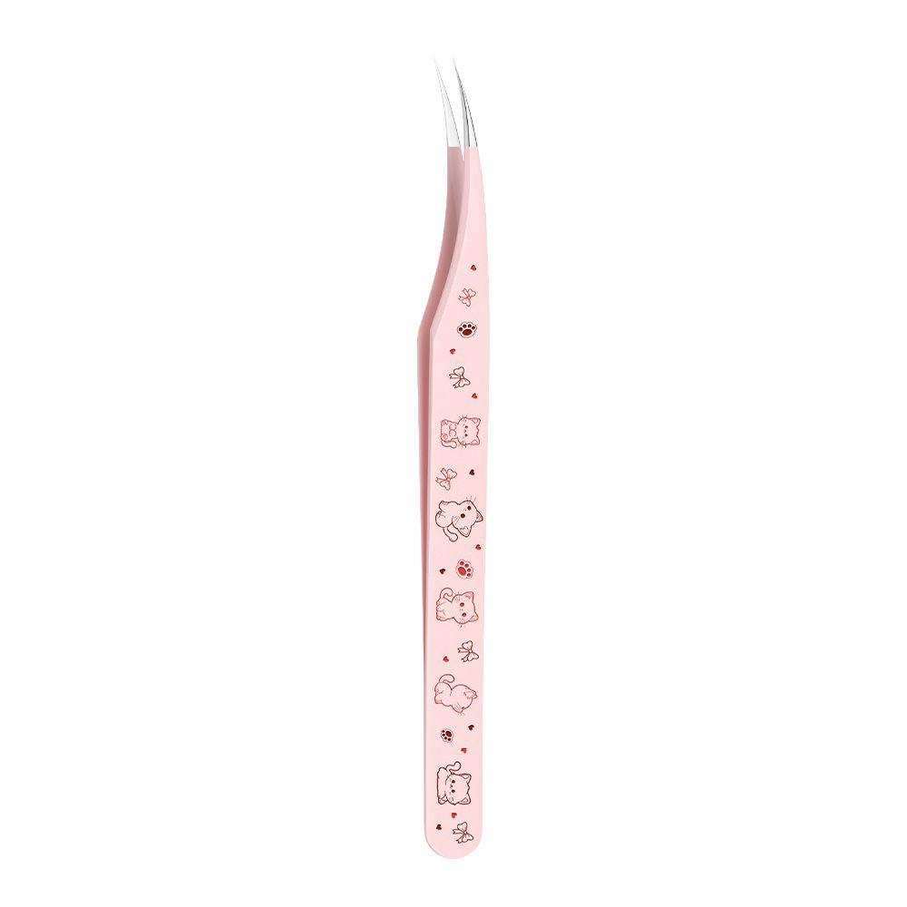 Stainless Steel Scrapbook Tweezers High Precision Anti-static Lash Extension Tweezer Cartoon Pattern False Eyelash Tweezers