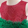 Tulle Red Christmas Dresses for Girls Formal Bridesmaids Wedding Party Princess Prom Girl Dress Flower Birthday Costume 5-14 Yrs
