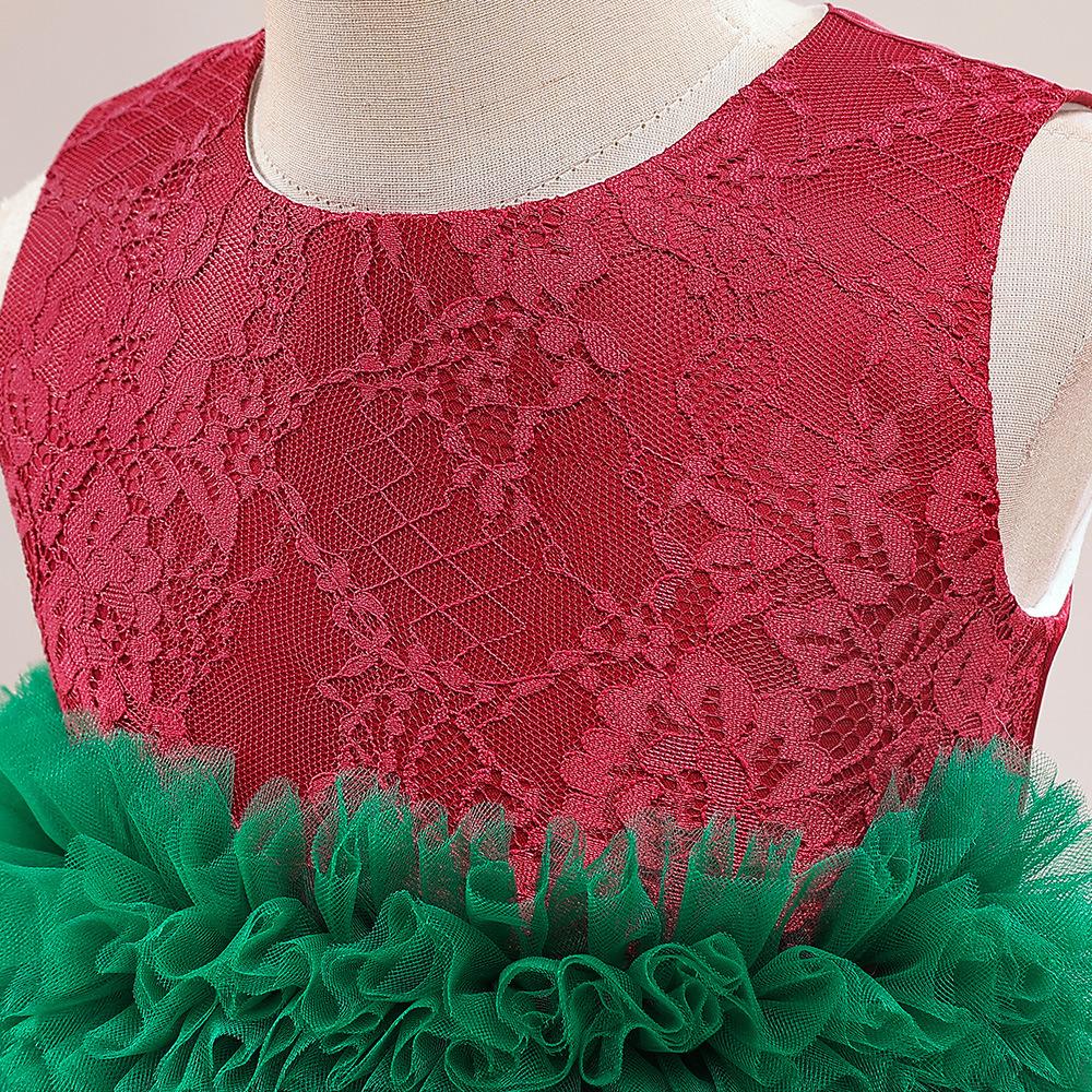 Tulle Red Christmas Dresses for Girls Formal Bridesmaids Wedding Party Princess Prom Girl Dress Flower Birthday Costume 5-14 Yrs