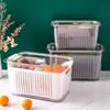 Large Capacity Double-Layer Transparent Food-Grade Sealable Fresh-Keeping Refrigerator Box