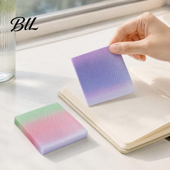 Decorative Bookmark Stickers Gradient Pearlescent Adhesive Notes, Matte Self-Stick Pads, Removable Sparkling Portable Planner Bookmarks Sand
