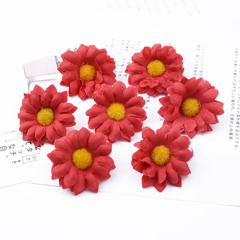 Künstliche Blumen Weihnachtsdekorationen für Zuhause Vase Tisch Hochzeit Dekorativer Kranz Seidenkleine Gänseblümchen DIY Geschenkbox Sammelalbum