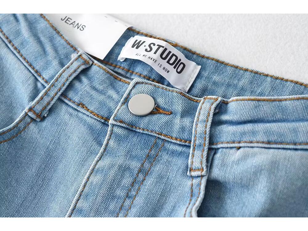 YPFF Trendy Women's High Waist Butt-Lifting Skinny Micro Flare Jeans - Autumn European & American Style Fashion.