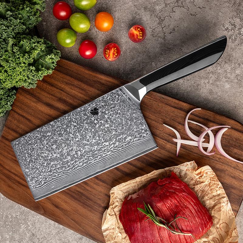 7.5 Inch Chopper Knife 67-layers Damascus Steel Blade G10 Handle Chopping Slicing Cleaver Kitchen Knives Meat And Poultry Tools