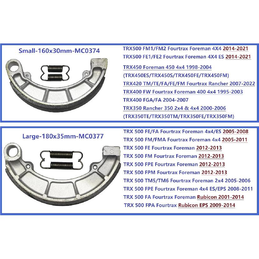 Rear Brake Shoes Pads for Honda TRX 350 400 420 450 500 Fourtrax Foreman Rancher MC0374
