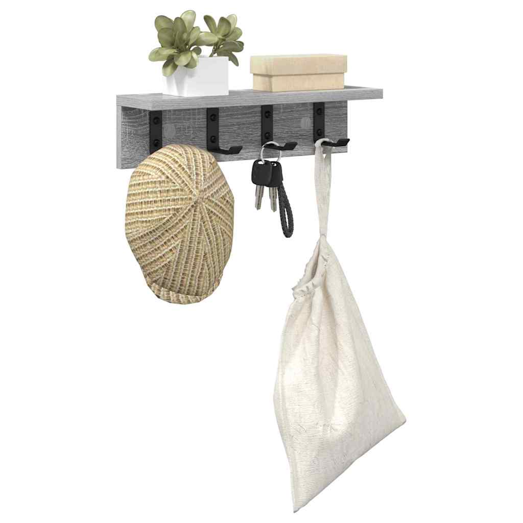 Wall Mounted Nightstand Grey Sonoma 40 x 10.5 x 10.5 cm