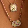 Accessories Square Brand Bohemian Literary Retro Style Tarot Necklace Women'S Rope Long Necklace