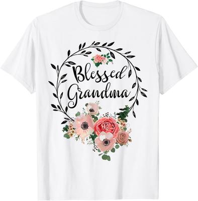 Vovó Abençoada Para Mulheres Decoração de Flores Vovó Flores Camiseta
