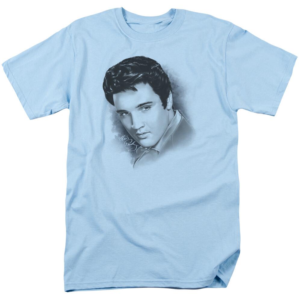 Elvis Presley Dreamy T Shirt Mens Licensed The King Tee Light Blue XXXXL