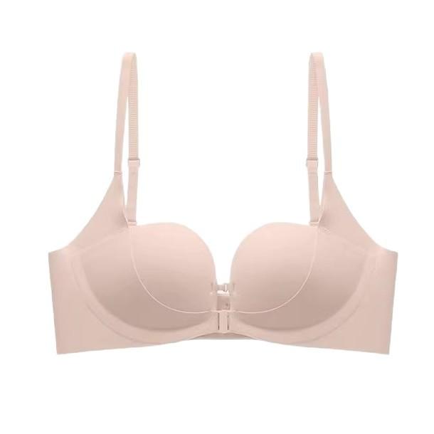 Traceless double front buckle underwear women's small breasts gather and show large breasts, anti-sagging, sexy and comfortable steel-rimless bra