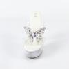 Rhinestone Sexy High Heel 15CM Thin Heel Waterproof Table Slippers Transparent Crystal Shoes Wedding Shoes Banquet High Heel