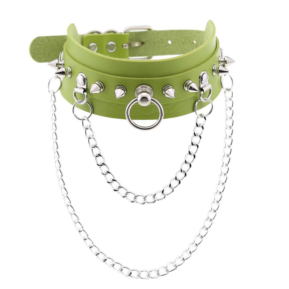 European-American Punk Gothic Rivet Leather Choker Necklace