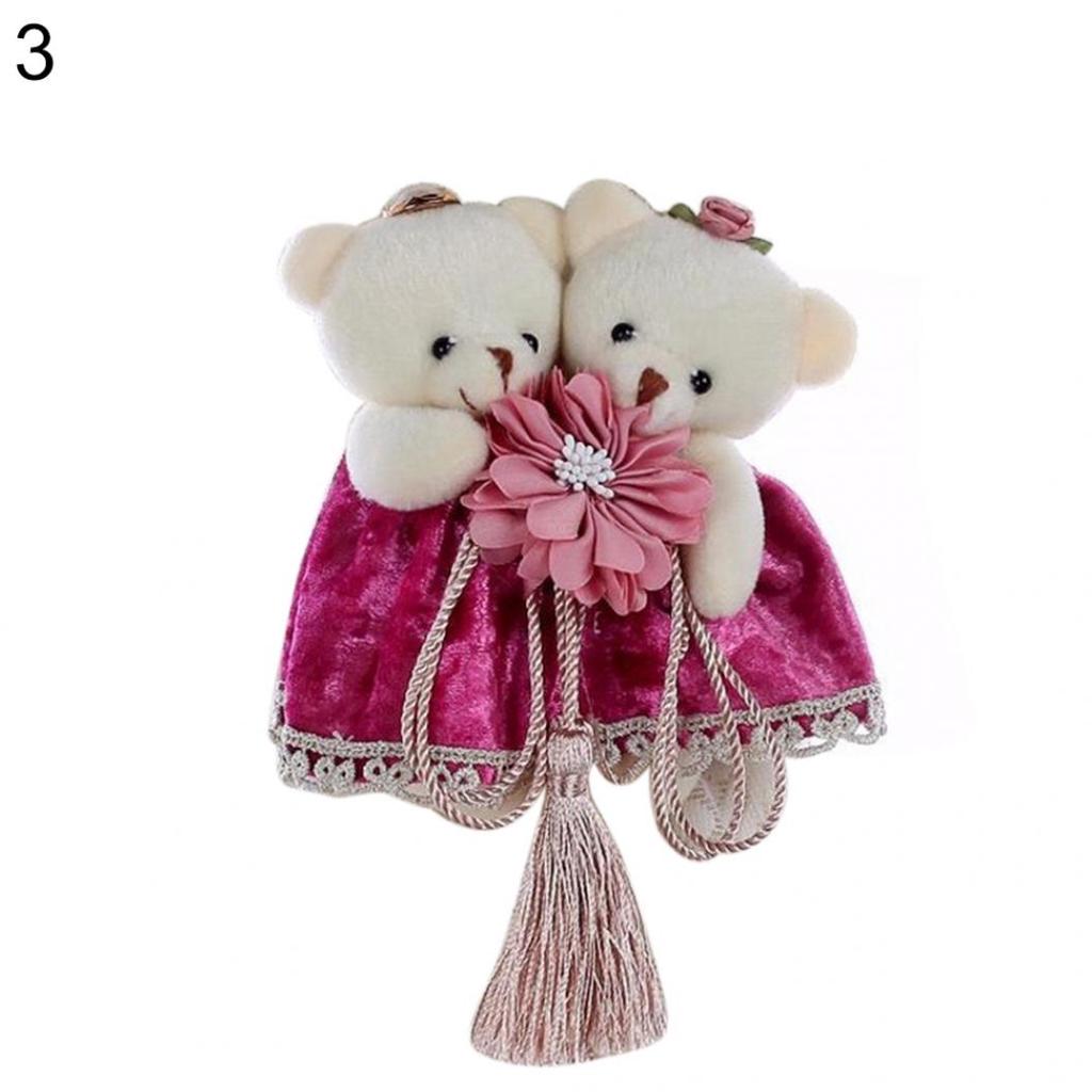 Lovely Cartoon Bear Flower Tassel Window Curtain Tieback Rope Buckle Home Decor