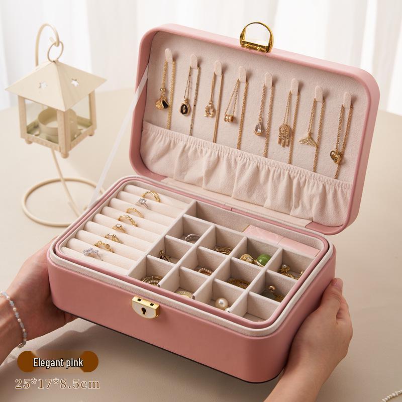 Elegant Multi-layer Lockable Jewelry Storage Box with Anti-oxidation Feature