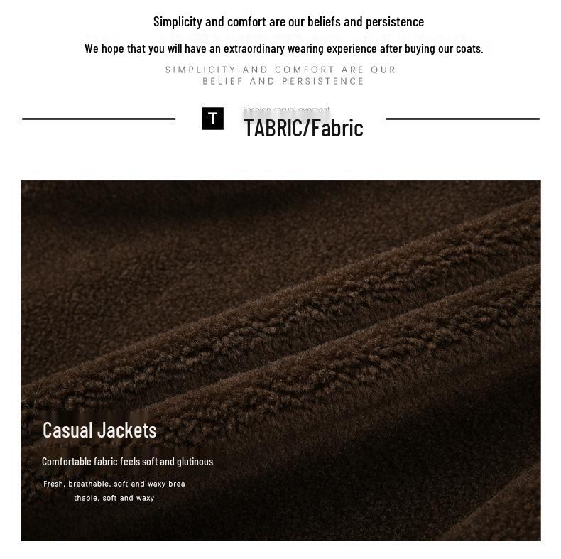 Men's 2025 Winter Fashion Lambswool Shearling Coat, Double-Sided Wear - Casual Style for Young and Middle-Aged