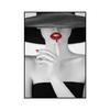 Modern Black and White Sexy Smoking Women with Red Lip Hat Print Art Canvas Poster for Living Room Decoration Home Wall Decor