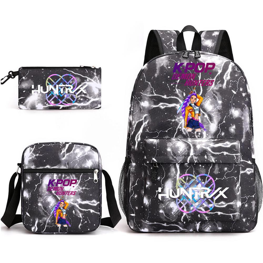 3Pcs/set Cute Cartoon Printed Backpack with Shoulder Bag Pencil Case for Teenager Student Boy Girl School Bag Large Capacity Bookbag Kid Gift