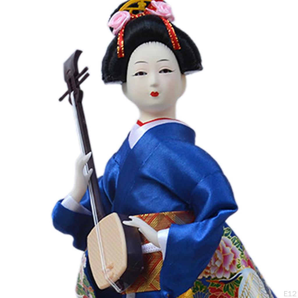 Japanese Kimono Doll Asian Statue Lady Statuette Decorative Collectible Figurine Kabuki for