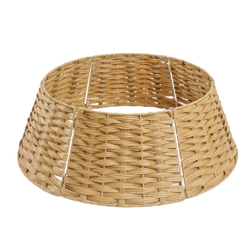 Elegant Wicker Christmas Tree Skirt Traditional Holiday Decoration Essential X3UC