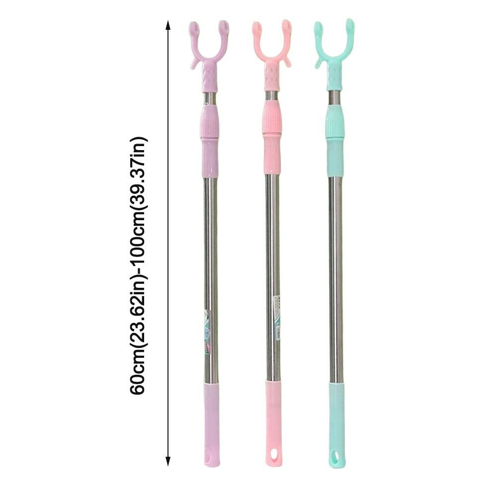 Adjustable Retractable Clothes Fork PP/Stainless Steel Heavy Duty Long Reach Closet Pole Telescopic Clothes Drying Rod