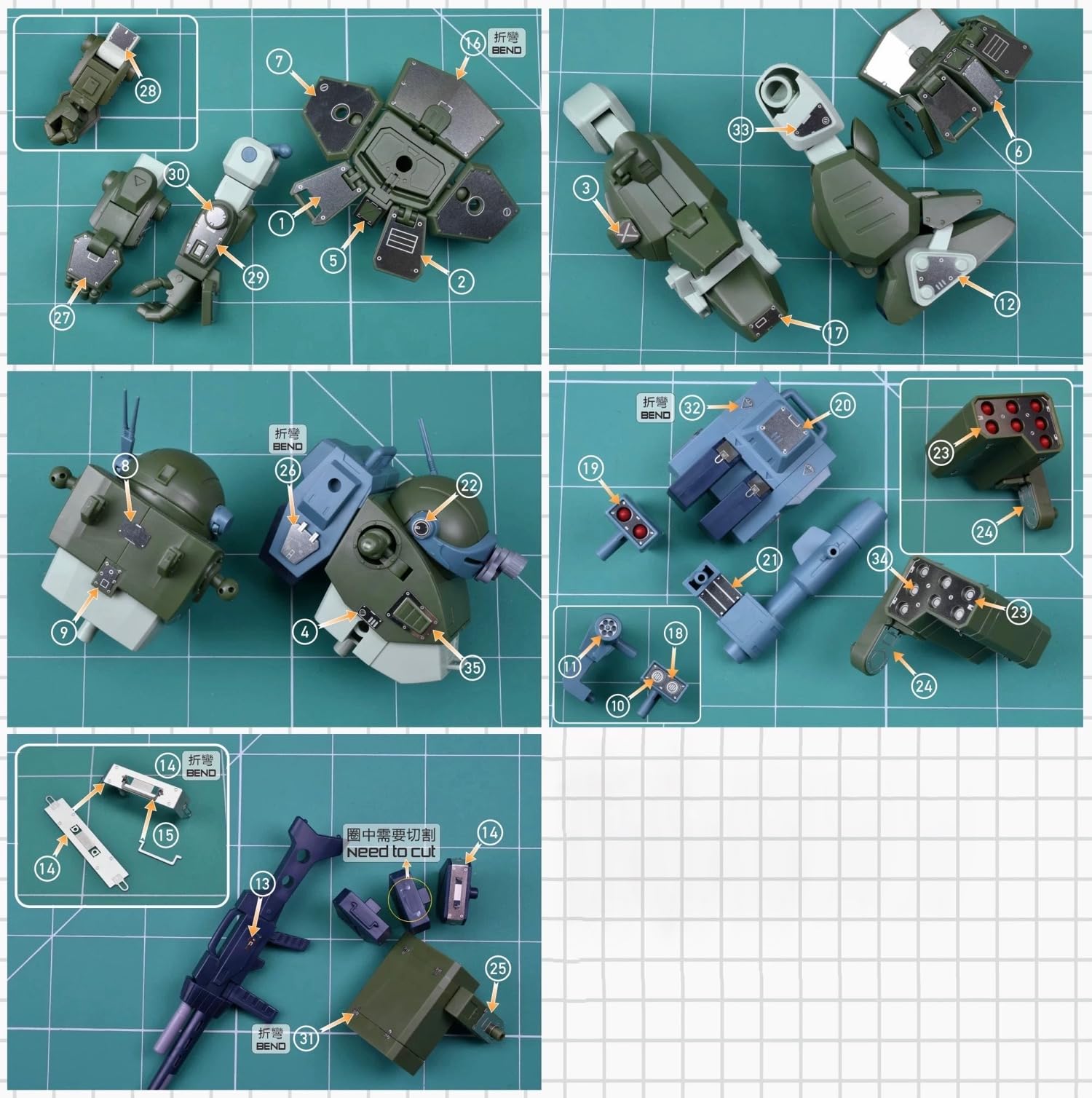 

HG Бронированный солдат Votoms Скоп Дог Турбо Кастом Модификация Детализация Металлические детали высокого качества с декалями для переноса воды