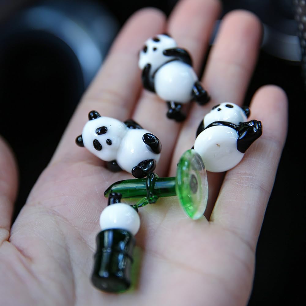 Mollytek Cute Handmade Glass Cactus Figurines, Mini Sunflower Blown Glass Ornaments, Cactus Glass Potted Plants for Car Decoration, Photo Props,