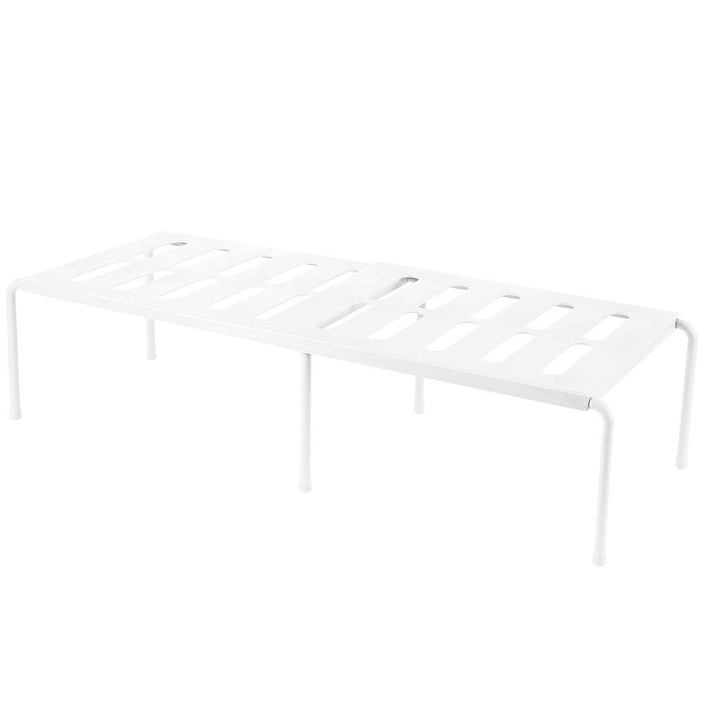 

1/2 шт. выдвижная полка, штабелируемая, раздвижная, органайзер, ABS, кухонная стойка для хранения, для домашнего хозяйства, многофункциональный органайзер для столешниц 1Pcs белый