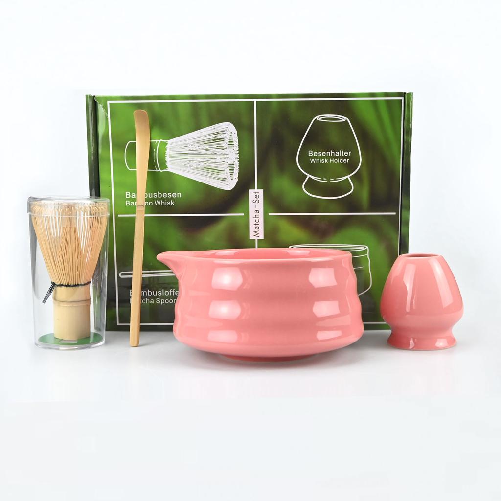 4pcs/set Japanese Style Matcha Tea Set With Tool Rack, Including Bowl, Whisk, Spoon, Great Gift For Ceremony, Traditional Japane