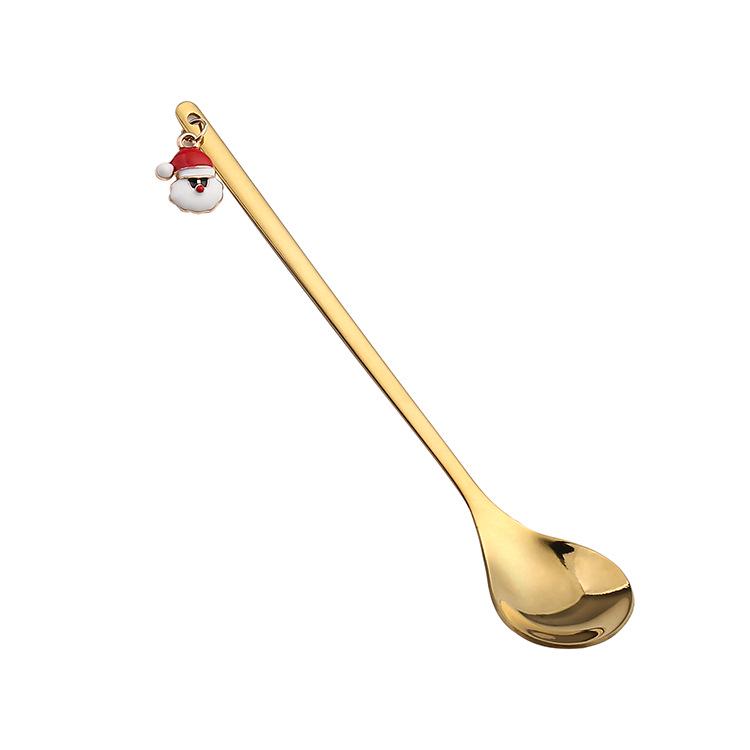 Christmas Stainless Steel Spoon and Fork Gift Set with Cute Pendant