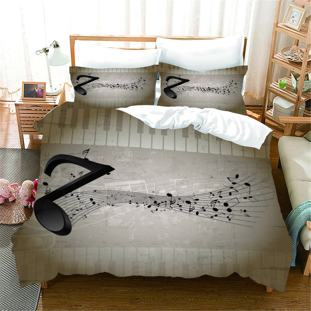 Music Notes Hd Tutte Large Bedding Linen Duvet Cover 90 Brushed Fabric Material