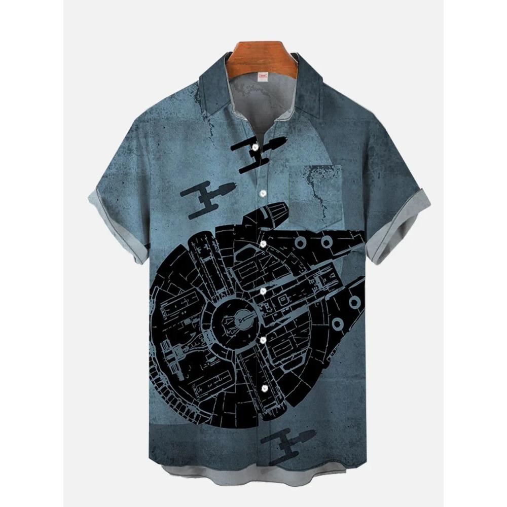 Hawaii Shirts Man New Stars-wars Shirts Men Women Clothes Tee Tops Boys Girls Tees Walker Printing Short Sleeve Shirt