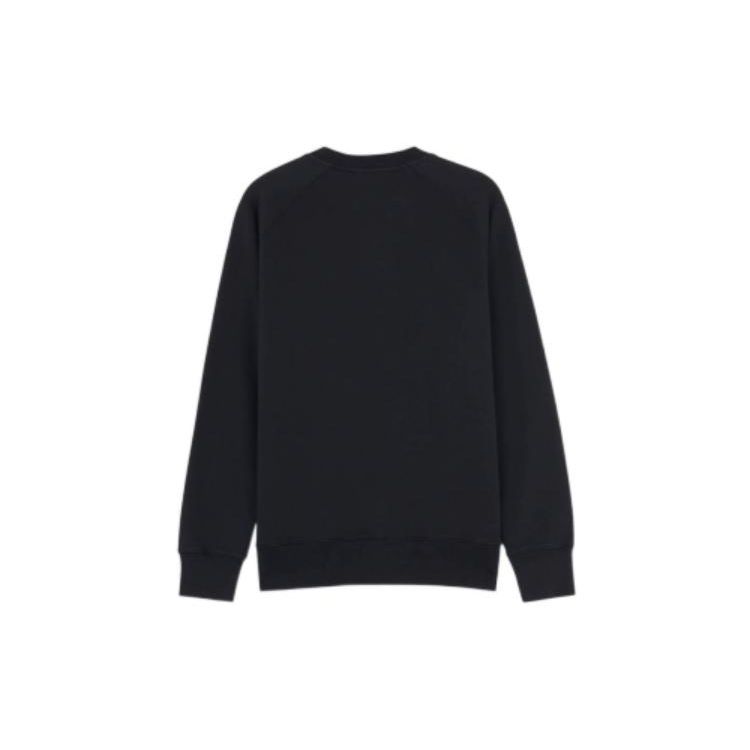 Maison Kitsune FW22 Logo Patch Crewneck Sweatshirt Unisex sweatshirt Black SPCHM00301-P199