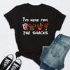 Cute I'm Here for the Snacks Tops Women Clothing Summer Short Sleeve Female T-shirt Casual Tops Y2k Streetwear