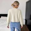 Cardigan de Malha Bordado Cor Sólida Minimalista TikTok Europa Outono/Inverno 2026