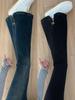 Black High-Waisted Slimming Micro-Flare Jeans for Plus-Size Pear-Shaped Women - 2025 Autumn Collection